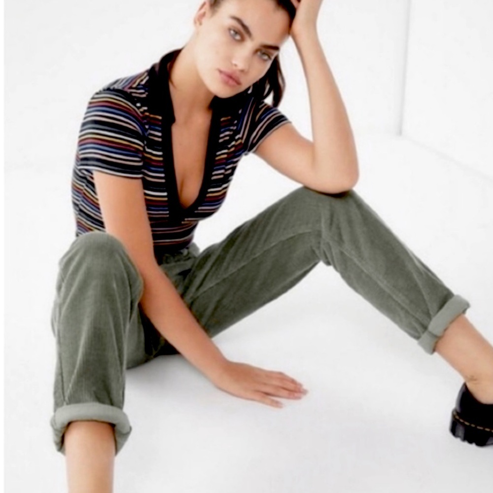 Urban Outfitters BDG | Women’s Smokey Green Mom High-Rise Corduroy Pants, sz 25